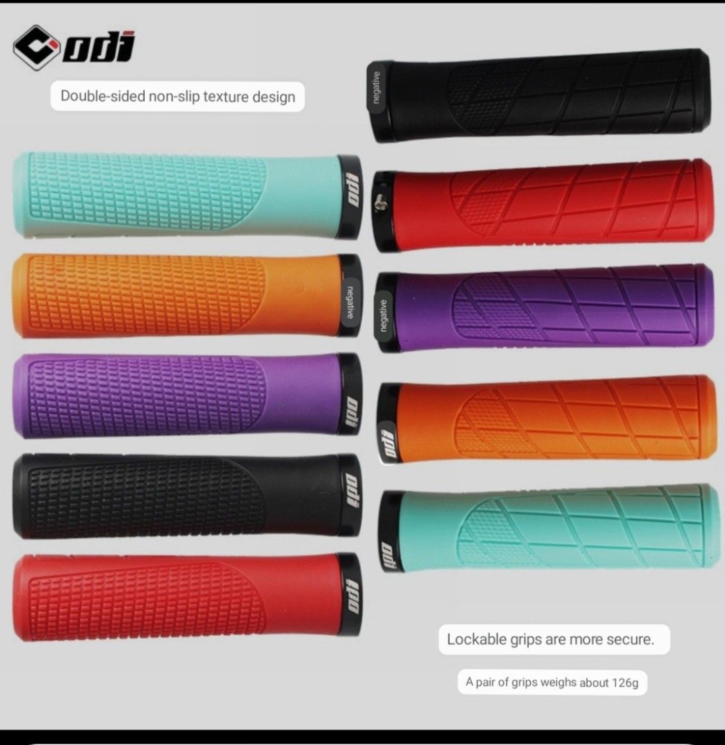 SG INSTOCK ODI Rubber Grip Mountain Bike Grip Lockable Anti Slip Shock absorbing Folding Bike Riding Grip Sports Equipment Bicycles Parts Parts Accessories on Carousell