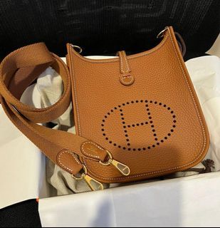 全新Hermes Mini Evelyne gold ghw 金金 全套正單