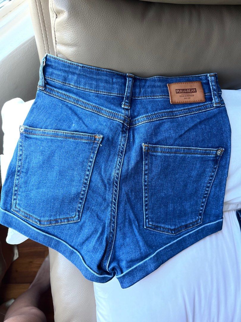 Pull on blue jean shorts on sale
