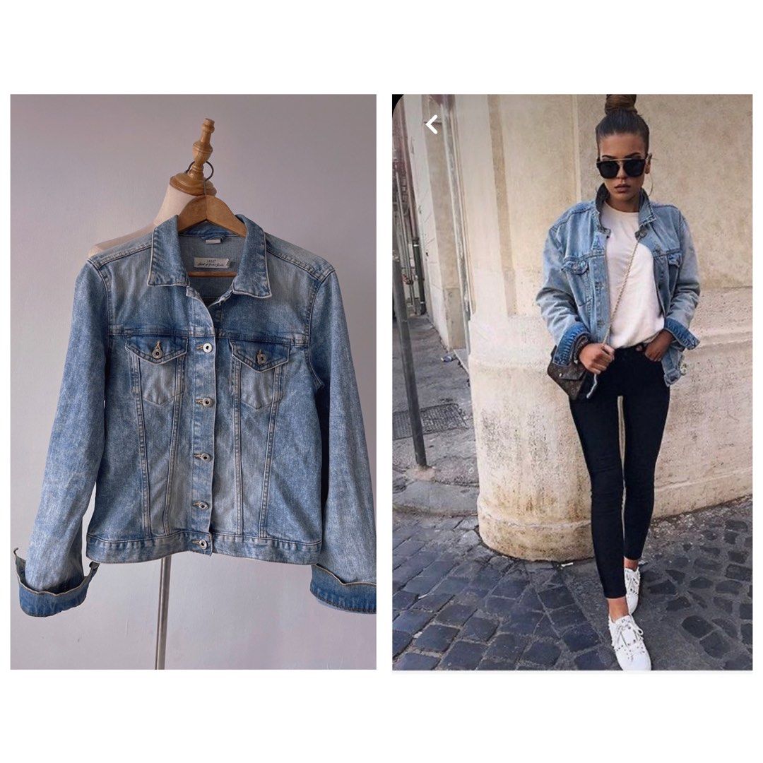 Acid wash denim jacket outfit hotsell