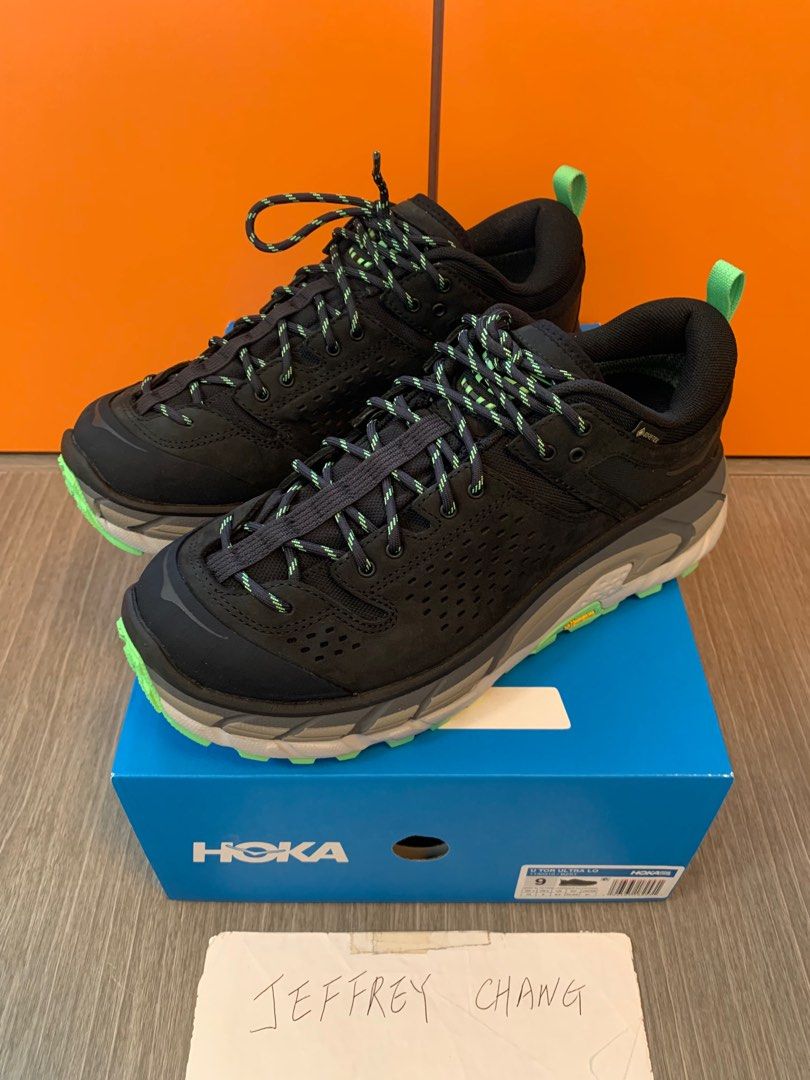 💖Hoka Tor Ultra Low Gore-Tex - Black/Zest💖, 男裝, 鞋, 波鞋