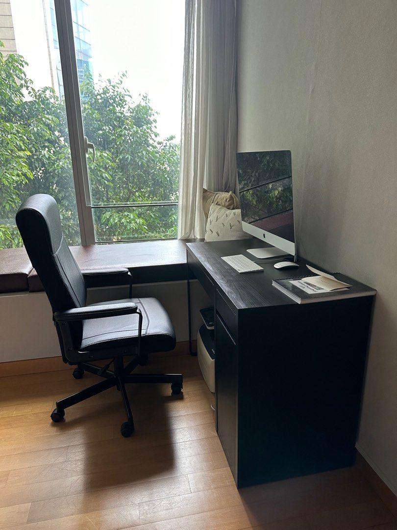 IKEA desk and chair, Furniture & Home Living, Furniture, Tables & Sets