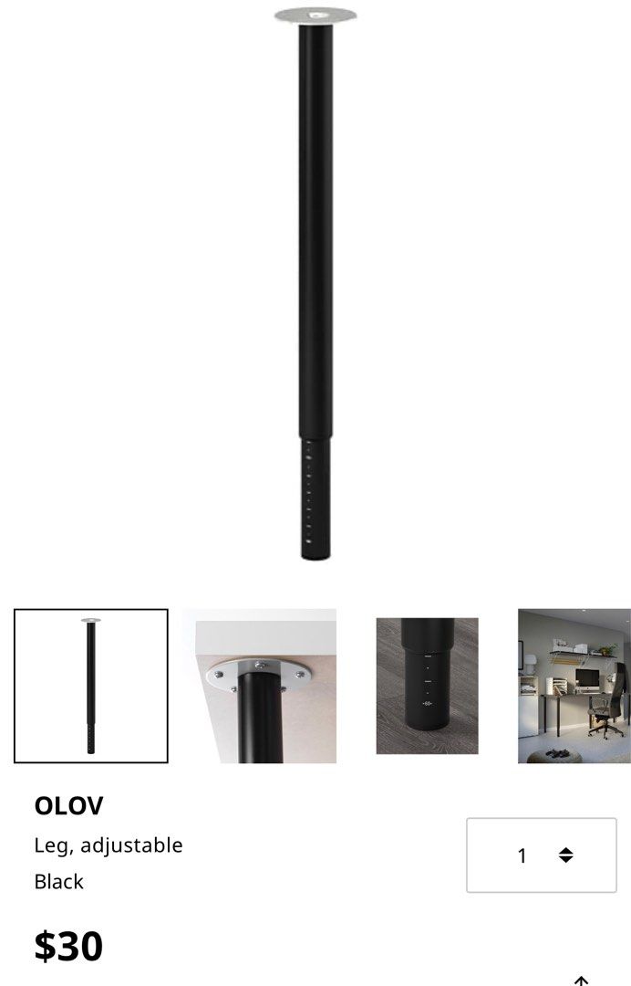 Ikea, Linnmon BlackBrown Table Top (100x60 cm) + 4x Olov Black