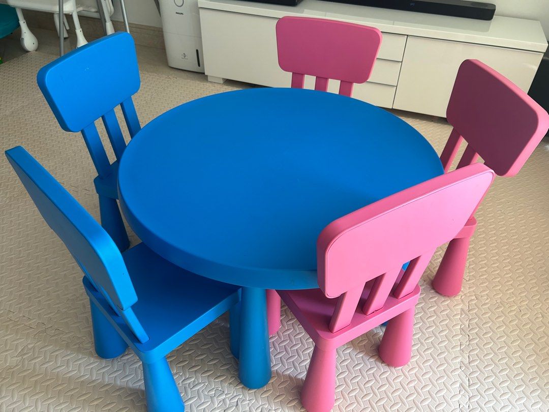 IKEA MAMMUT Children’s table and chairs set, Babies & Kids, Baby