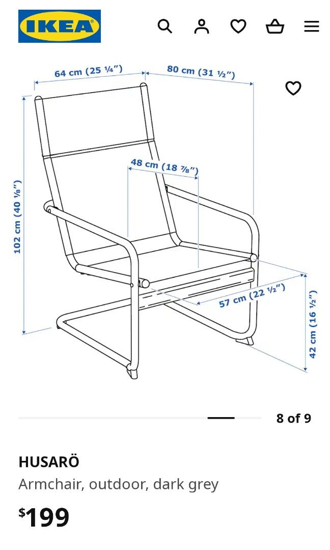 IKEA Outdoor Armchairs HUSARO, Furniture & Home Living, Outdoor