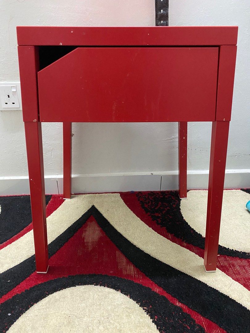 Ikea Selje side table in red, Furniture & Home Living, Furniture
