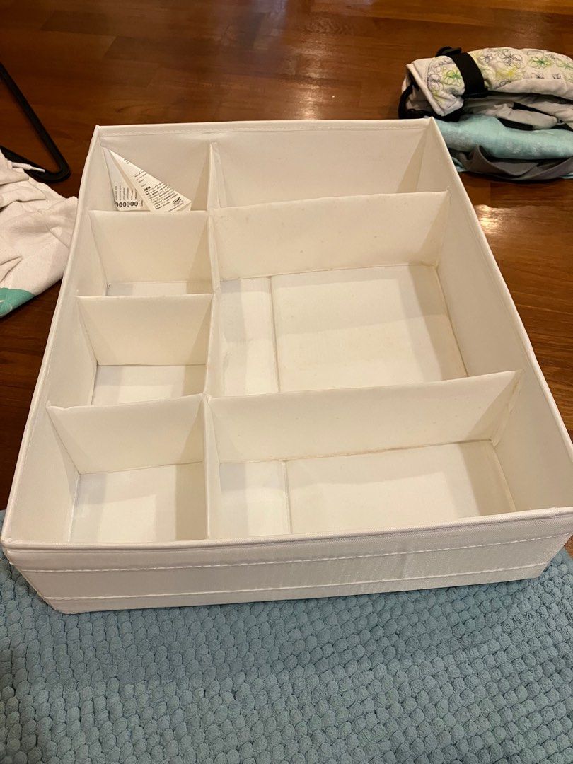 IKEA Skubb box with compartments (white), Furniture & Home Living