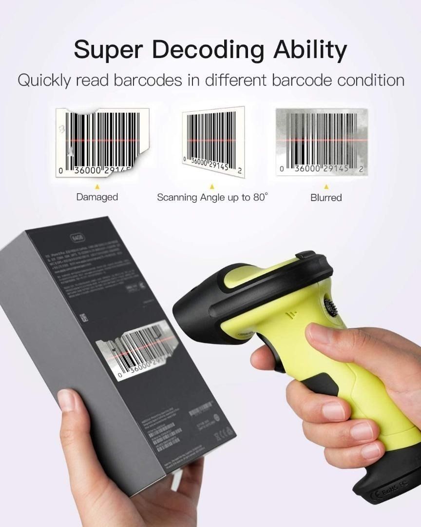 2.4GHz Wireless Barcode Scanner with 35m Range, BCST-60