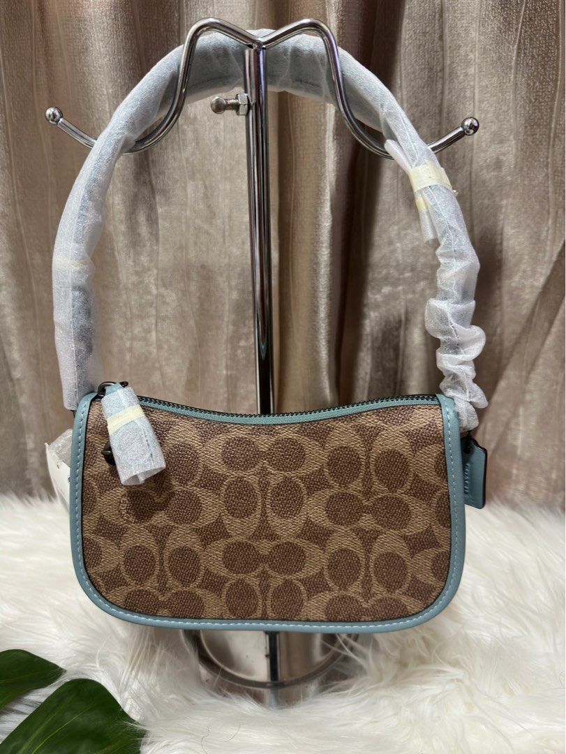 INSTOCK> Coach Swinger 20 Shoulder Bag Aqua Tan Rust, Luxury
