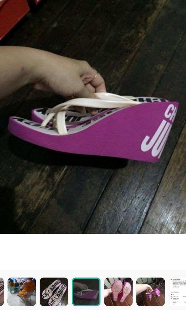 Juicy couture wedge flip flop on Carousell