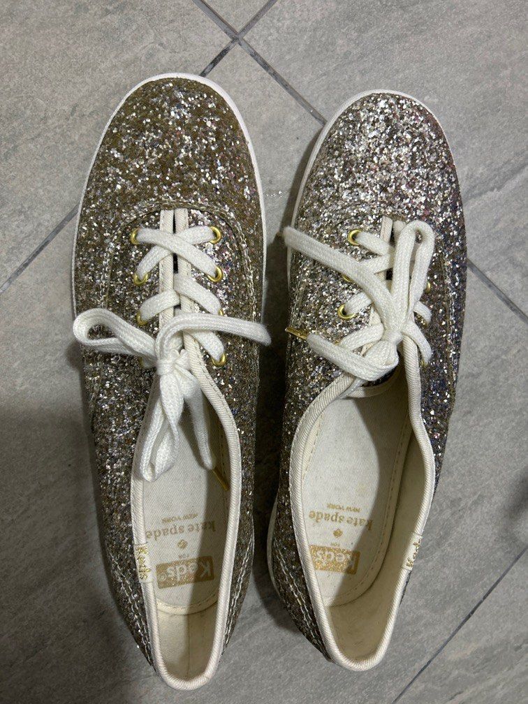 Keds x Kate Spade New York glitter rose gold bridal wedding