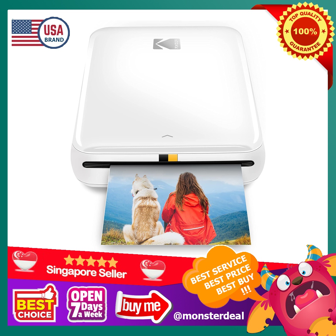 Kodak step wireless mobile photo mini printer white compatible w ios