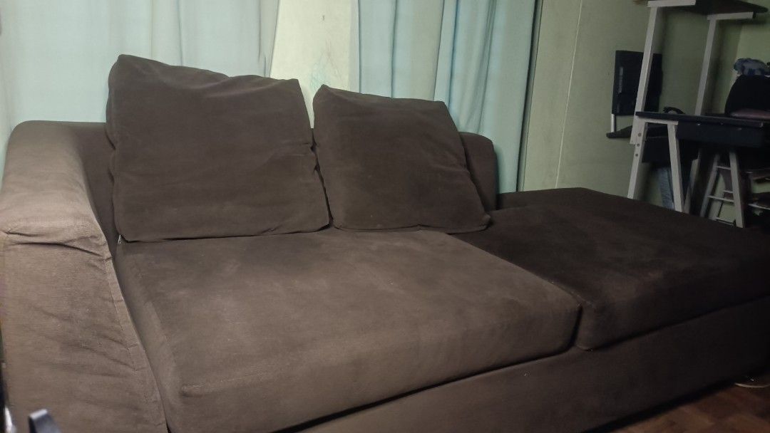 L Shape Gamuza Sofa on Carousell