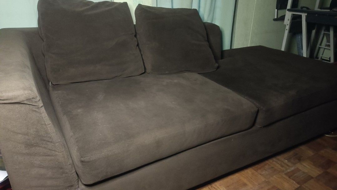 L Shape Gamuza Sofa on Carousell