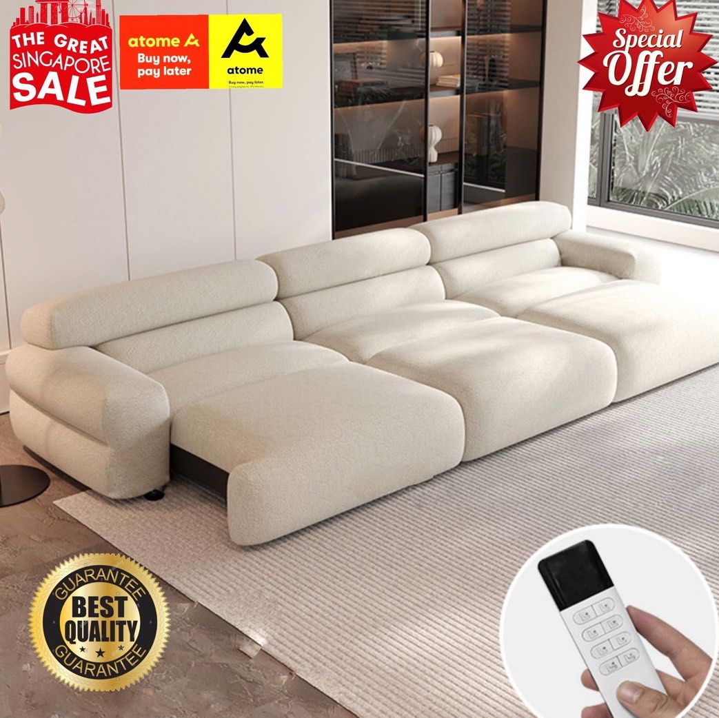 Length 240cm 4 Seater Houston Designer Electric Motorised Sofa Bed Available In High Quality Cat Proof Scratch Resistant Fabric Performance Boucle Italian Genuine Cowhide Leather Sb8191 Furniture Home Living Sofas On