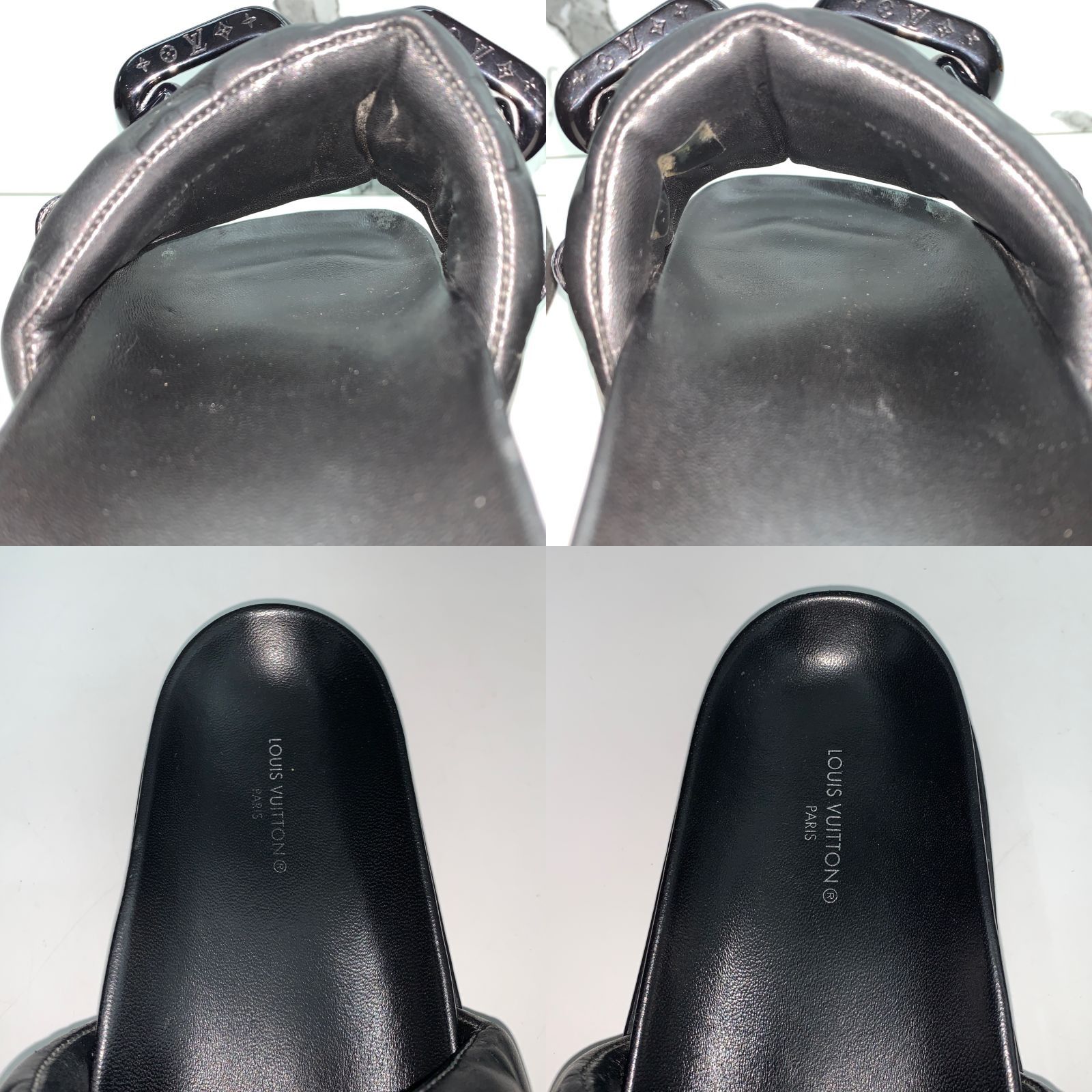 Leather mules Louis Vuitton Silver size 37 EU in Leather - 33324890