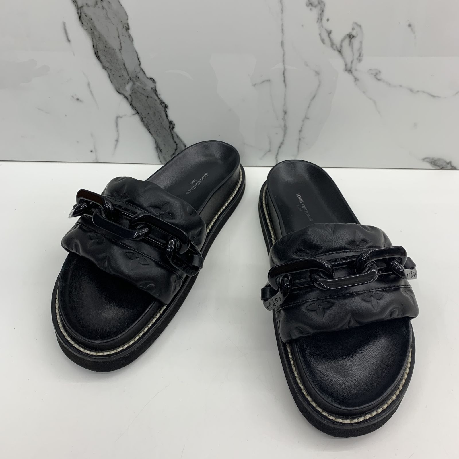 Louis Vuitton Lv Sunset Flat Comfort Mule in Black