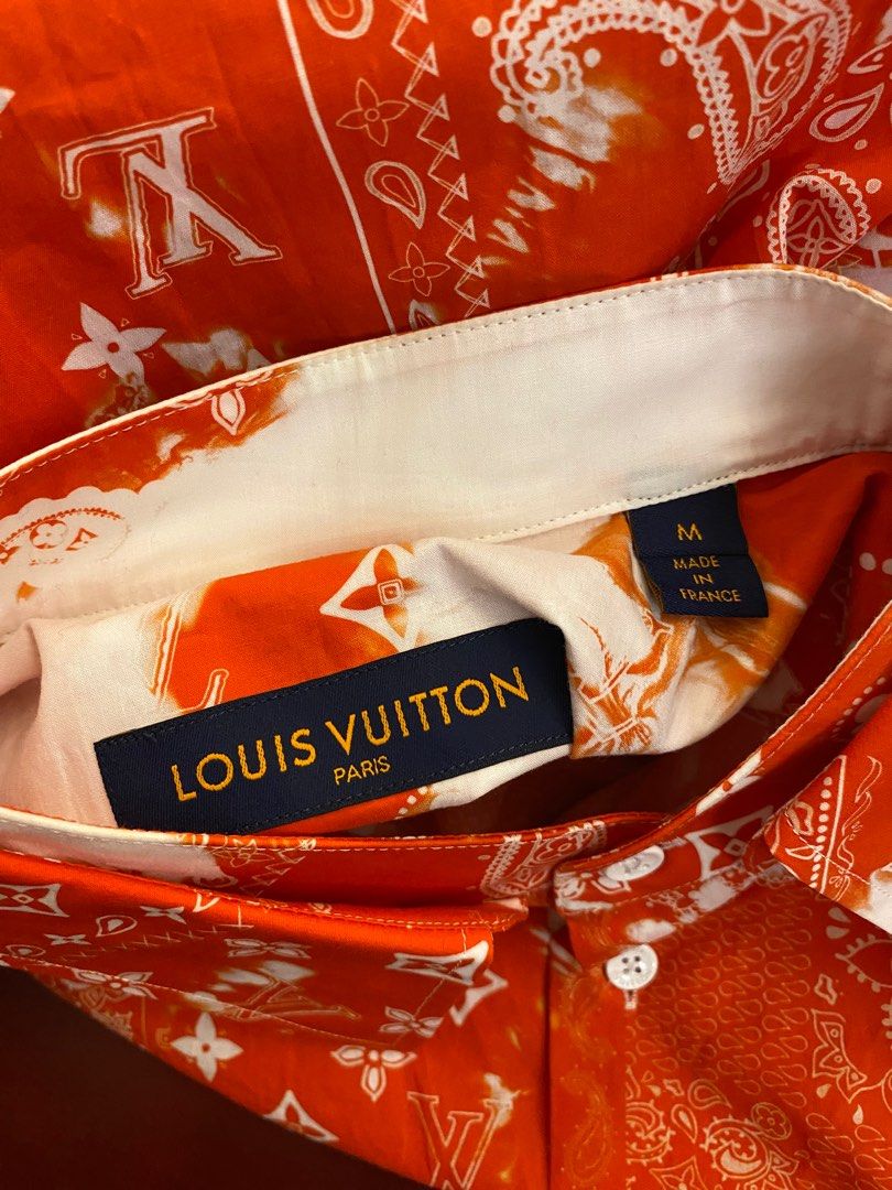 Louis Vuitton Monogram Bandana Short-sleeved Shirt Orange/White