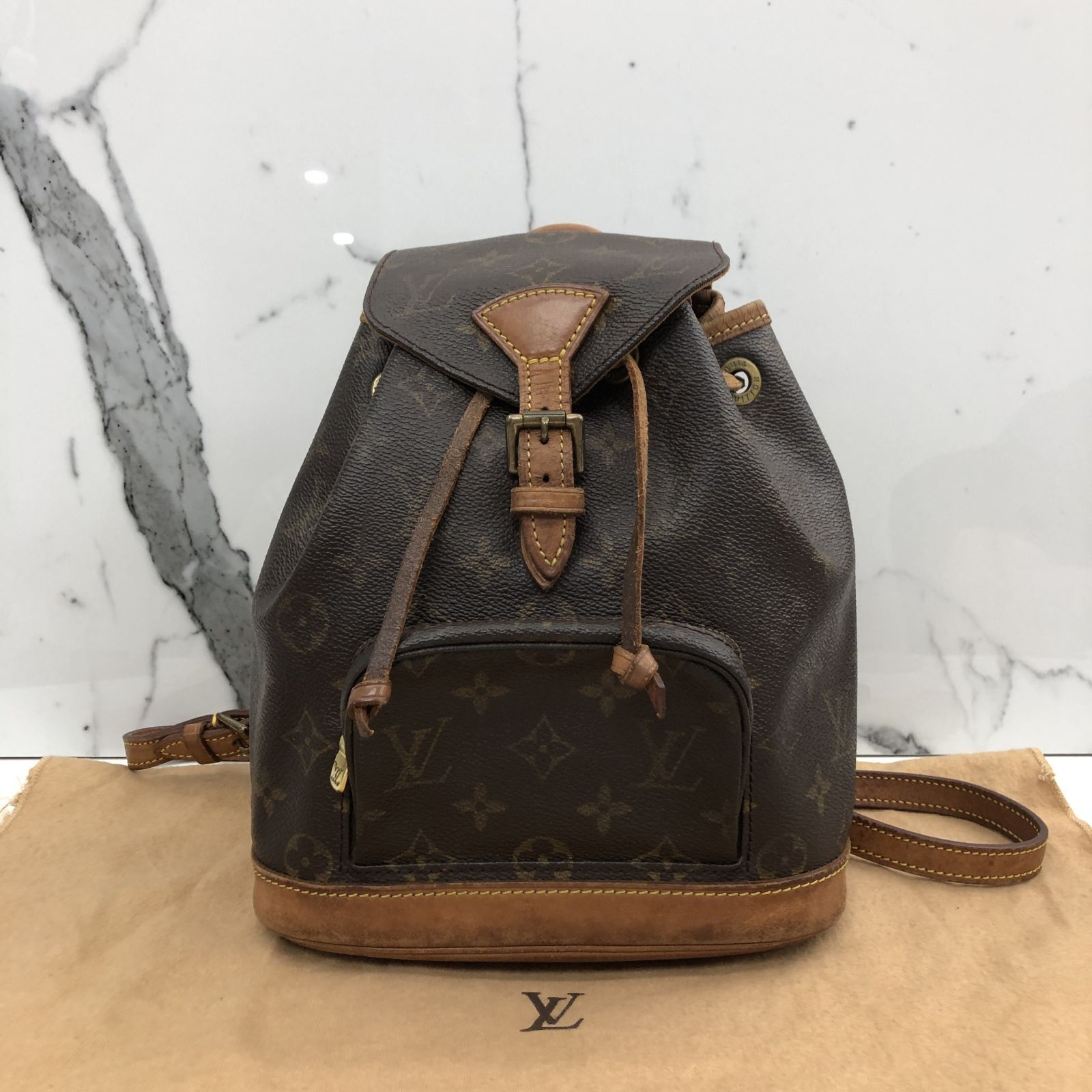 LOUIS VUITTON M51137 MONOGRAM BROWN PVC MINI MONTSOURIS BACKPACK 237015968 WE