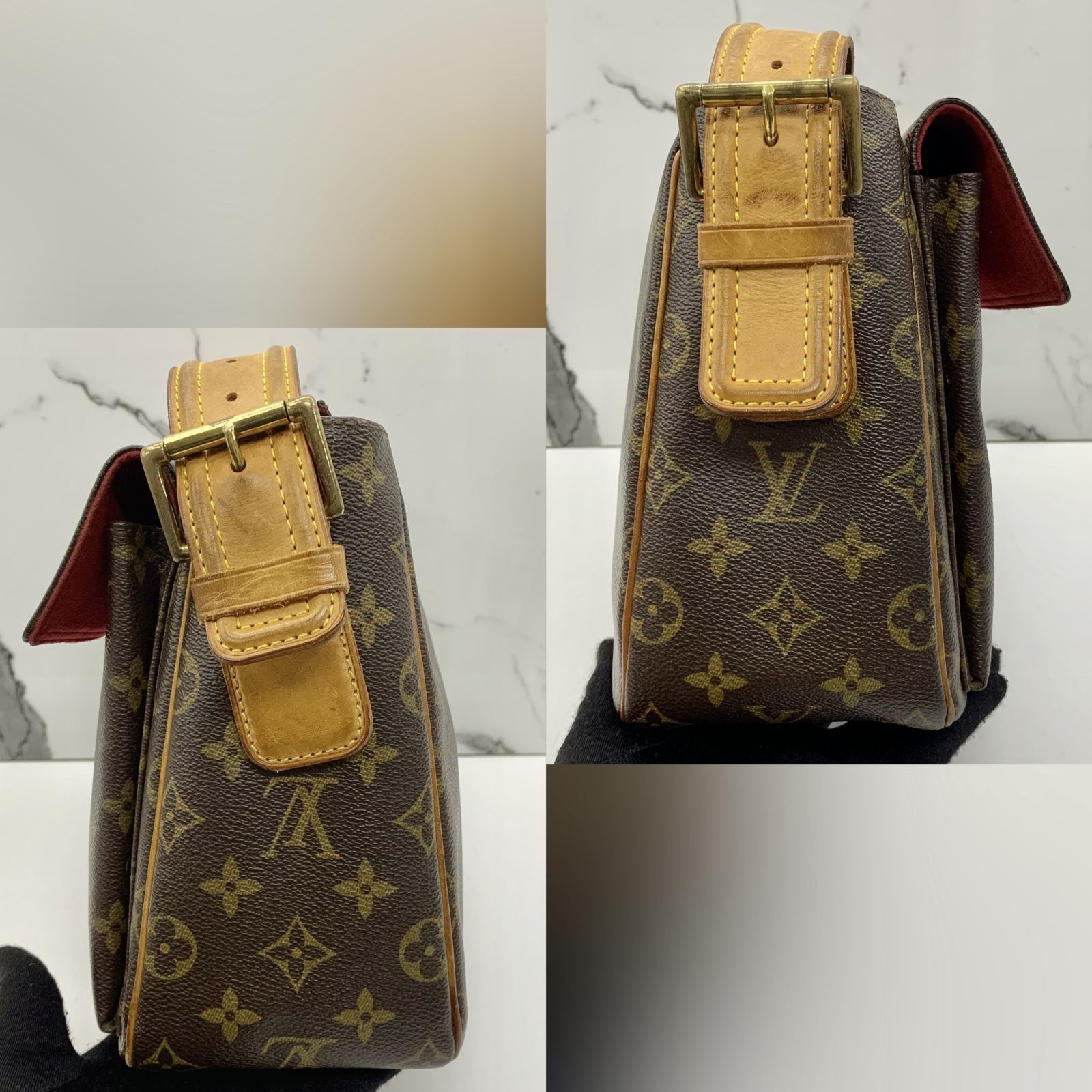 Authentic Louis Vuitton Monogram Vita Cite GM M51163 Shoulder Bag Brown  Canvas