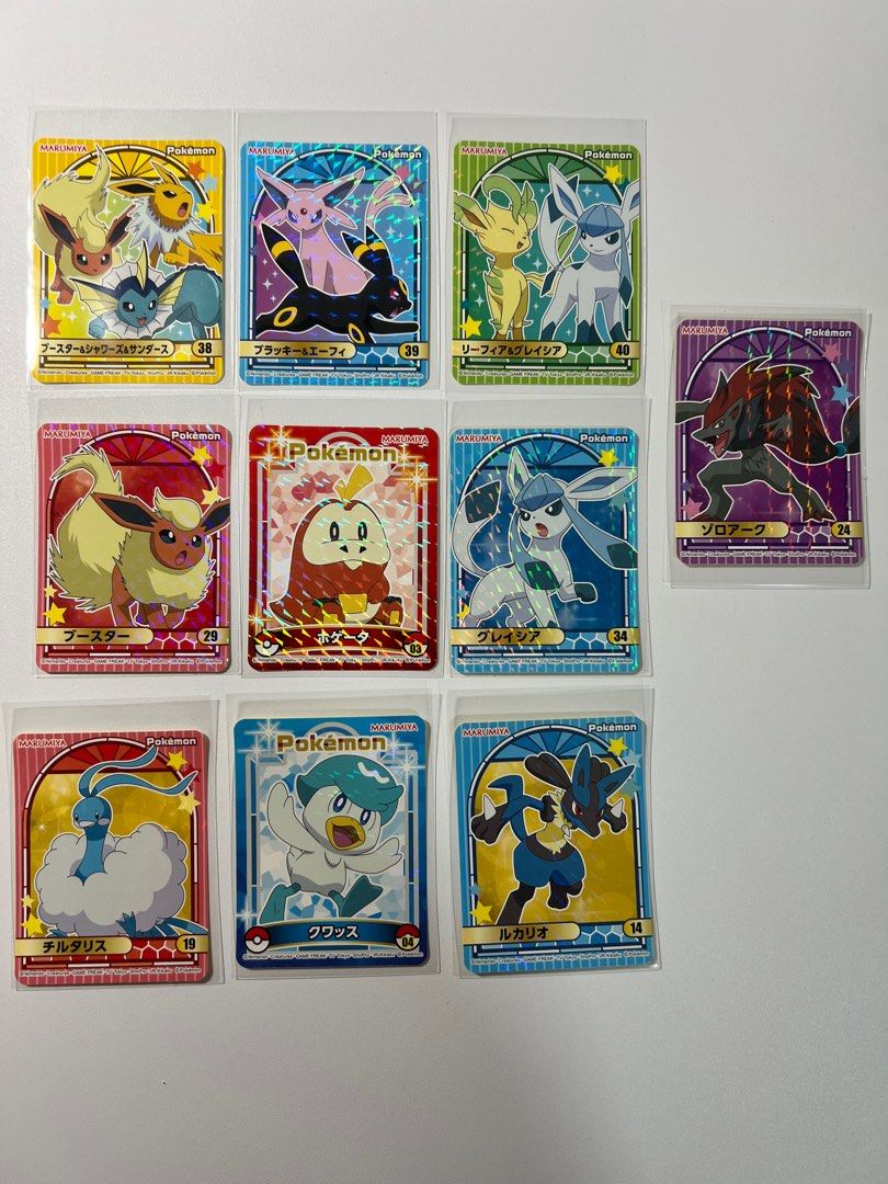Marumiya Pokemon Card Sticker Fuecoco Umbreon Espeon Glaceon Leafeon