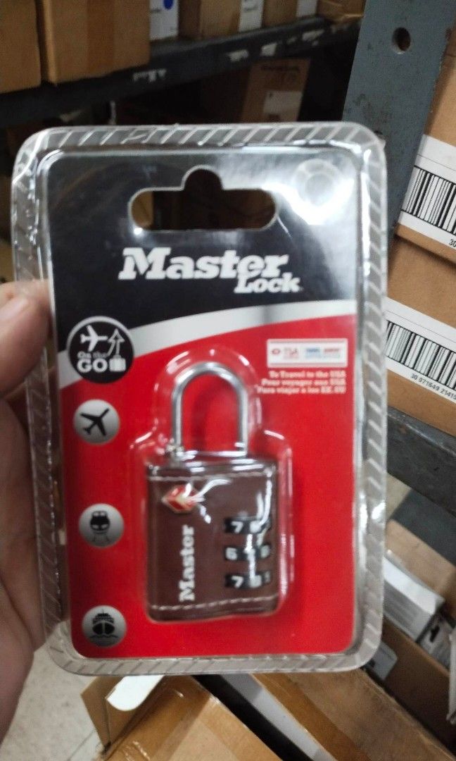 Master lock TSA Approved Combination Padlock 32mm #4692EURD (Category: Locks, Doors & Gates) located in Manila. Submitted by franzjr19356717 (Listing ID 1236612198, Image 3). Description: -Masterlock 100% original/authentic -TSA approved padlock -Die-cast body,Steel shackle -3 digit combination type -Brown letherette cover 32mm •Discount for bulk order.