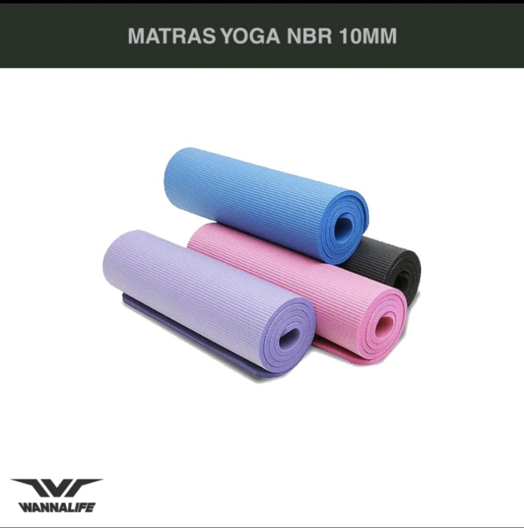 Matras Yoga 10mm Free Bag Wannafit Tebal Elastis Yoga Mat Senam