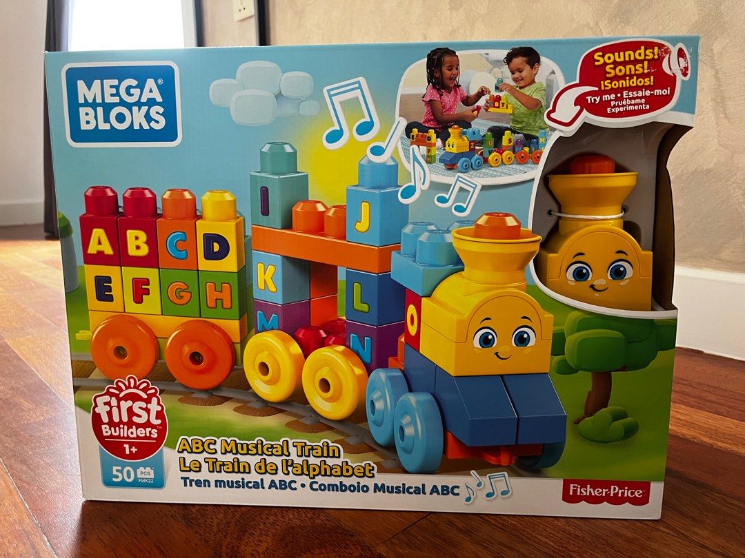 MEGA BLOKS ABC Musical Train Building Set - 50pcs