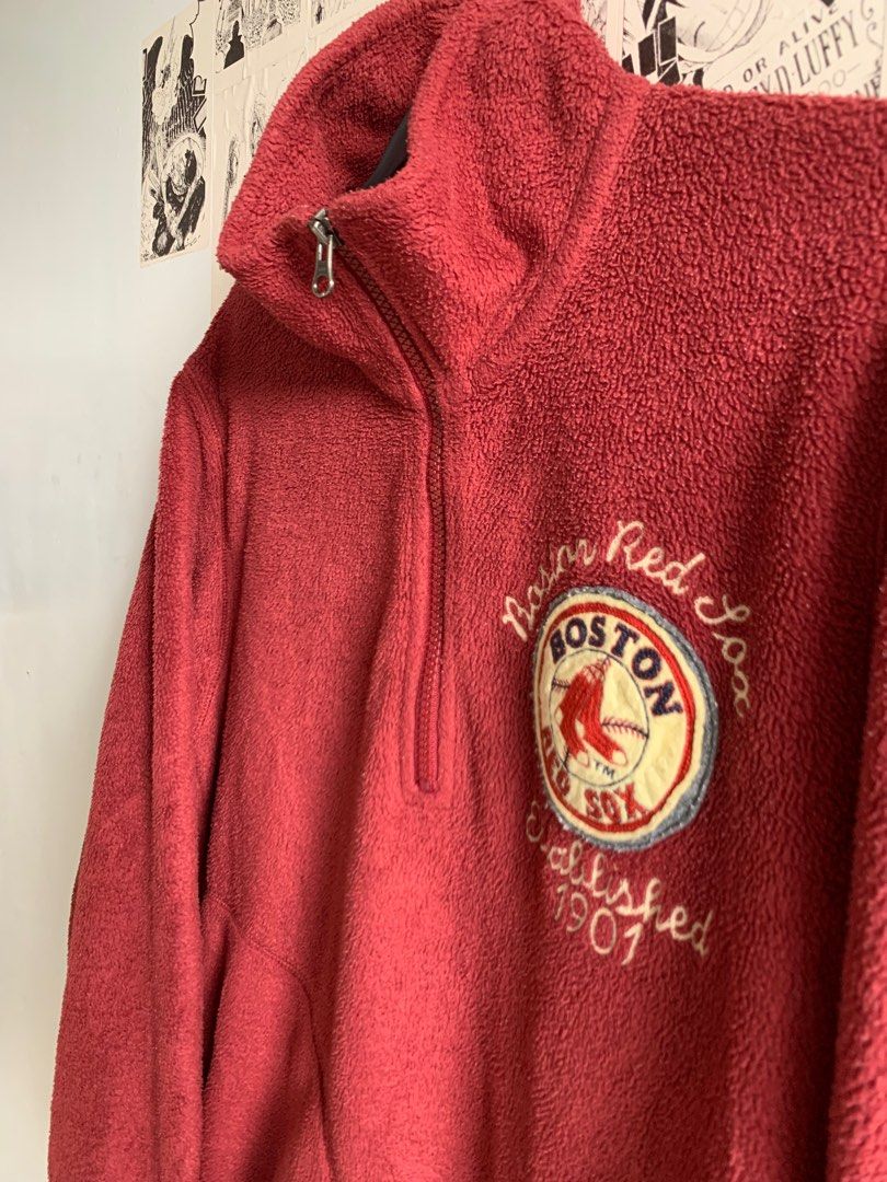 MLB Boston Red Sox X Uniqlo Fleece Sweatshirt Quarter Zipped