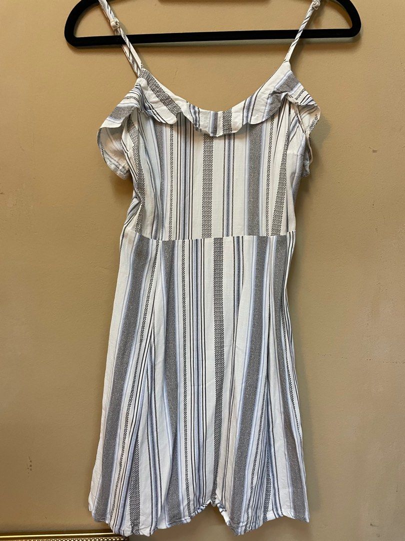 New look blue top and white striped dress
