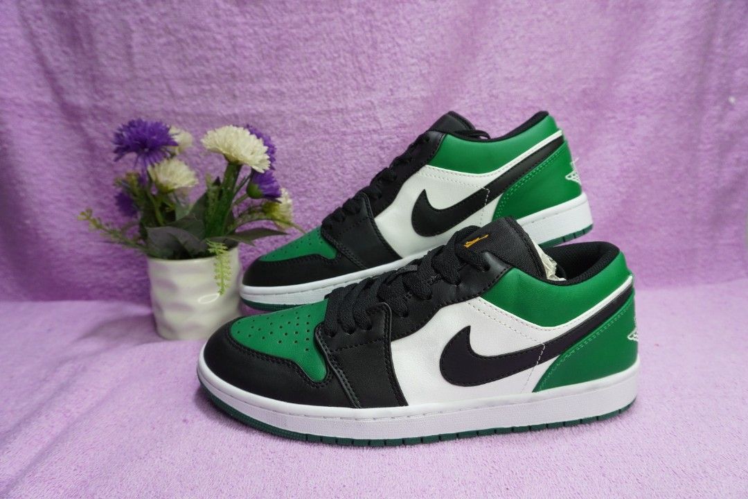 Nike Air Jordan 1 Low Green Toe 553558-371 Size 44 Insole 28 cm