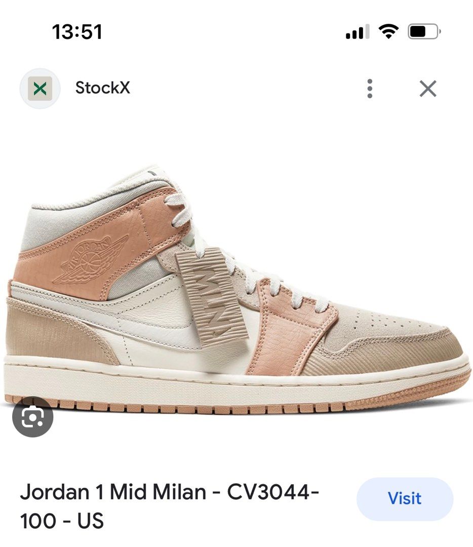 Nike air jordan hotsell 1 mid milan stockx