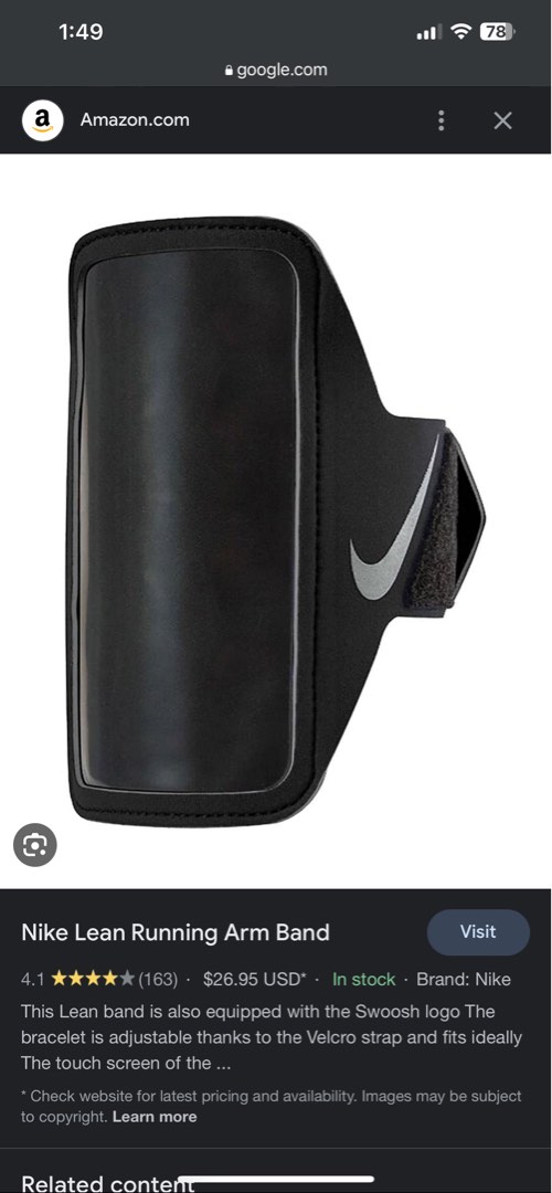 Nike Running Phone Armband / Black Colour, Sports Equipment, Other