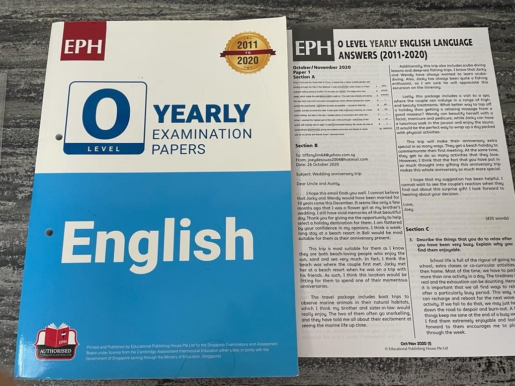 O Level English Past Papers 2011-2020, Hobbies & Toys, Books ...