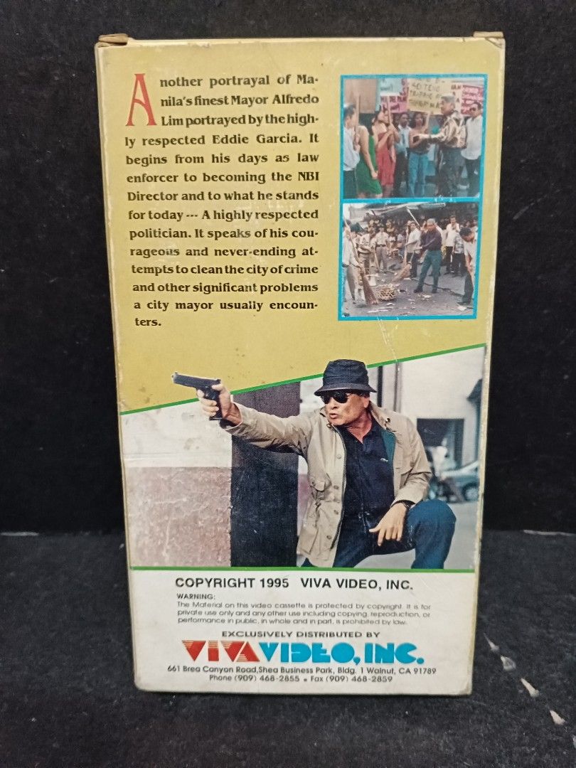Original VHS tapes EDDIE GARCIA, Alfredo Lim Batas Ng Maynila.. Tagalog/ Filipino Viva Movie