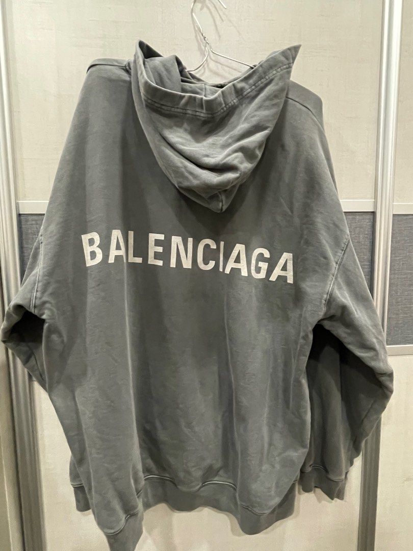 Balenciaga hoodie mens silver hot sale