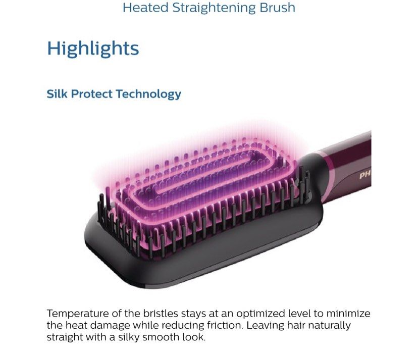 PHILIPS Heated Straightening Brush BHH885 00 Beauty Personal