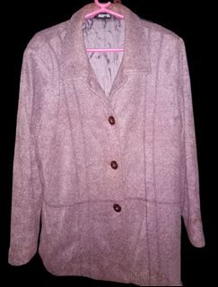 PINK TWEED LINED BUTTON UP JACKET