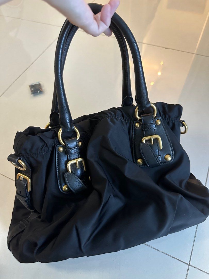 Prada Nylon Jacquard Nero, Luxury, Bags Wallets on Carousell