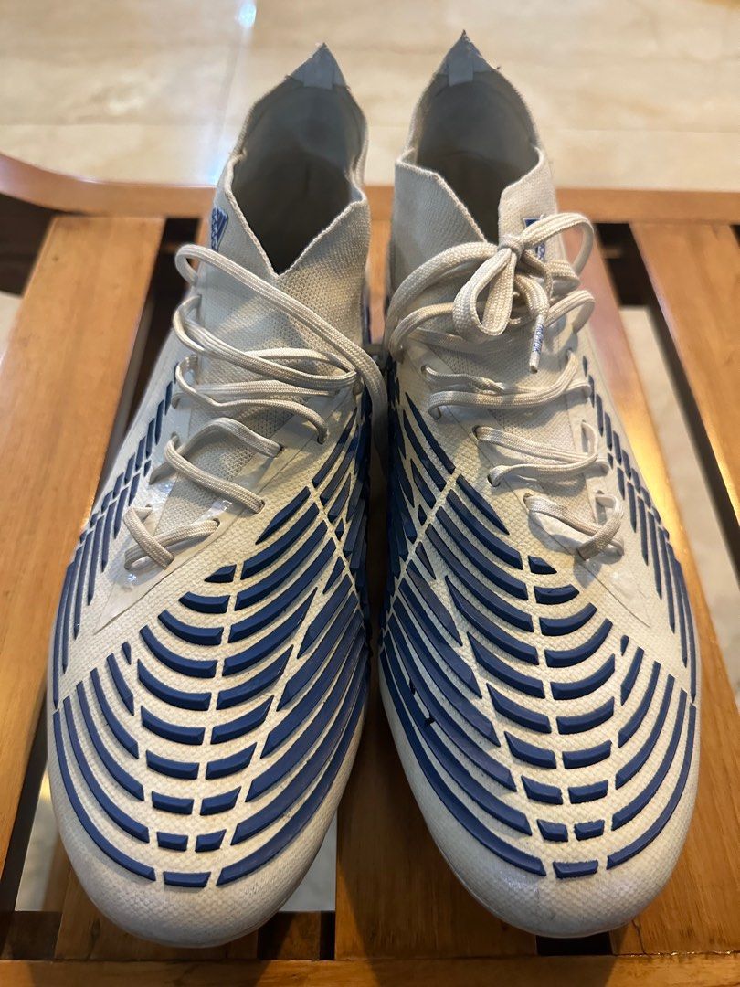 Preloved adidas predator white blue soccer on Carousell
