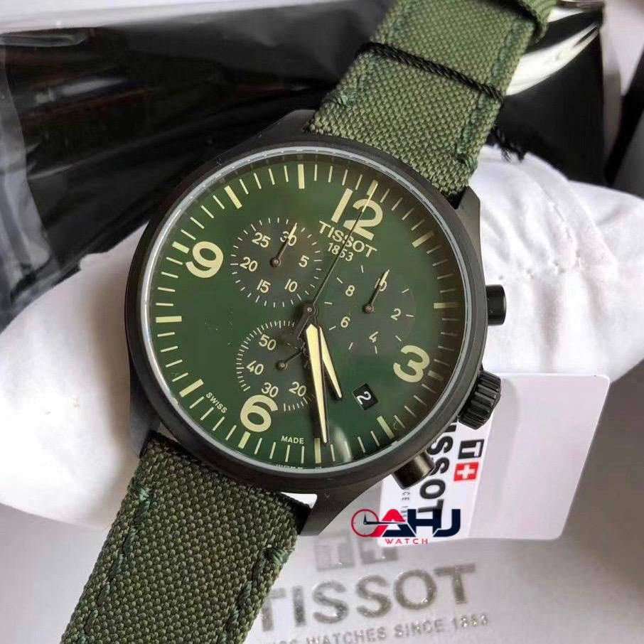 PREORDER ORIGINAL TISSOT CHRONO XL GREEN DIAL GREEN TEXTILE