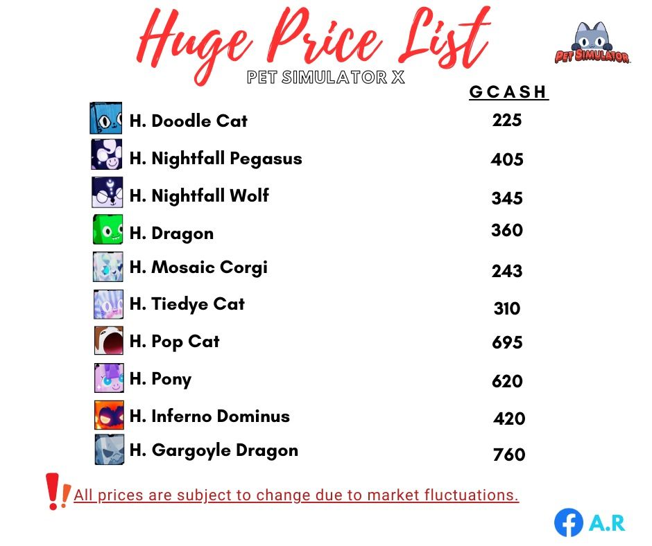 PSX HUGE PETS | PET SIMULATOR X PETS, Video Gaming, Gaming Accessories