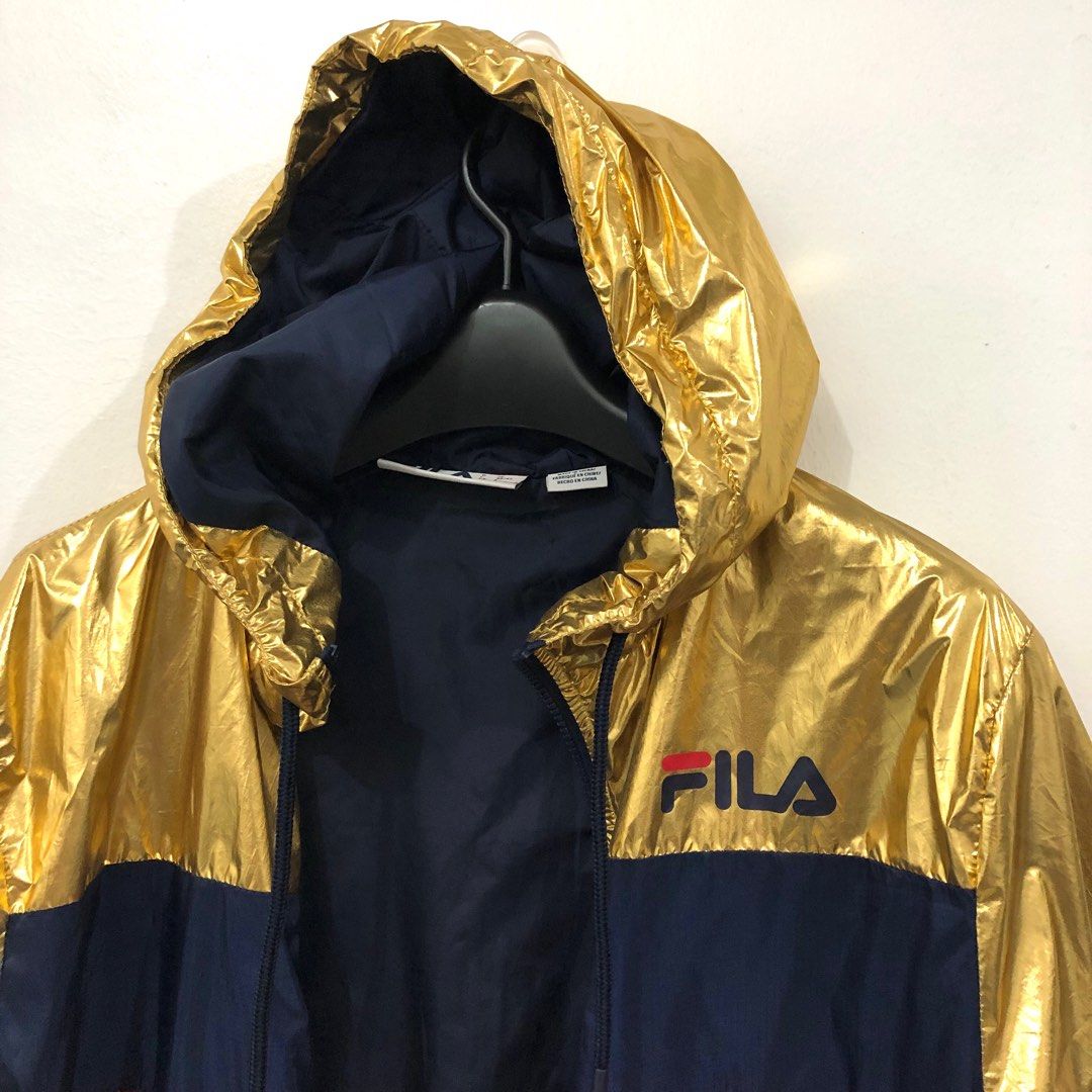 Metallic gold sale fila jacket