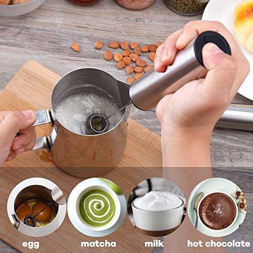 1PCS Milk Frother Handheld Battery Operated - Electric Whisk Coffee Frother  Stirrer, Hand Held Milk Foamer, Mini Mixer for Bulletproof Coffee,  Cappuccino, Latte, Frappe Matcha Tea