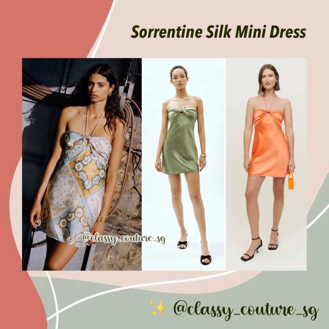 reformation sorrentine silk dress REFORMATION Sorrentine Knotted Cutout Silk-Charmeuse Halterneck Mini Dress