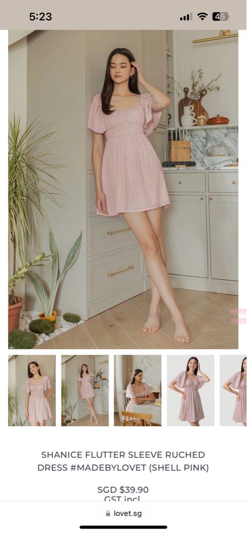 Lovet Shanice Flutter Sleeve Dress 38 Women s Fashion Dresses