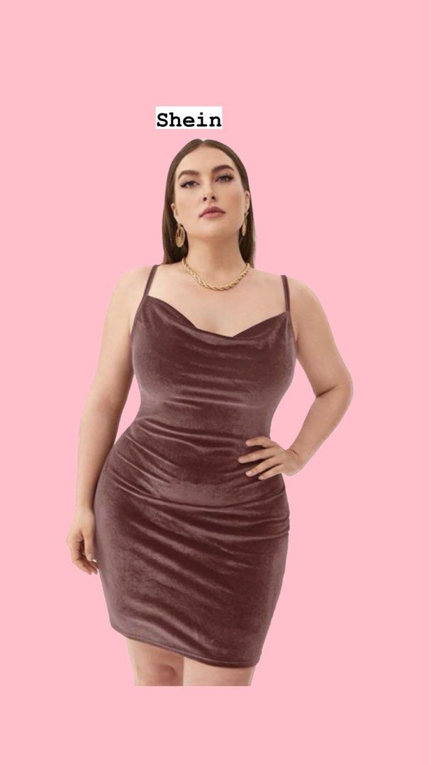 Shein Curve 4XL Dress Metallic Red Size: XXXL