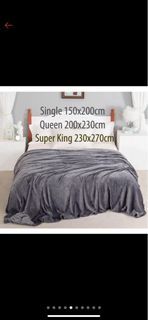 Single/Queen/Super King Thicker Fleece Throw Blanket for  Bed or Sofa , Soft Plush Blanket, Luxury & Super Cozy