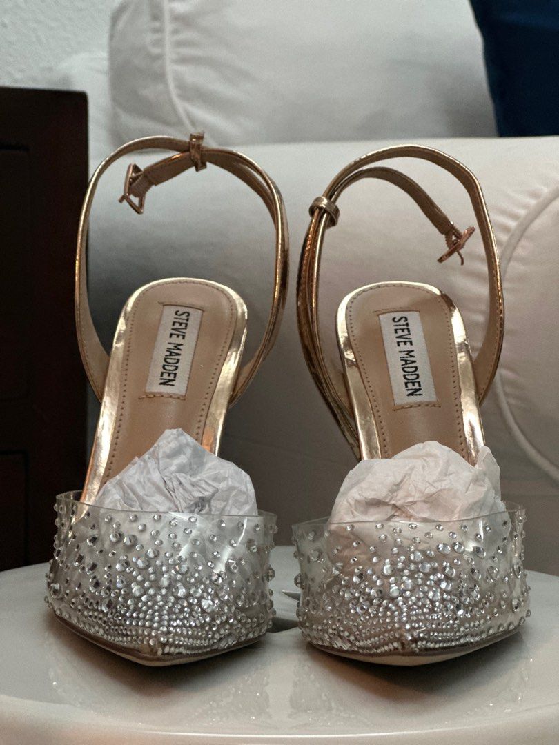 Steve Madden Revert Rose Gold PVC Heels