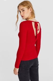 Stradivarius Red Knit Long Sleeve